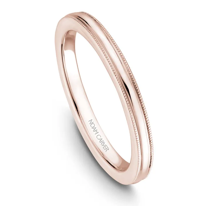 Noam Carver Rose Gold Carved Edge Engagement Ring Setting International Diamond Center Rings