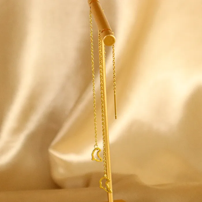 Omolola Jewellery Earrings Adanna 18ct Gold Plated Stainless Steel Africa Map Drop Earrings