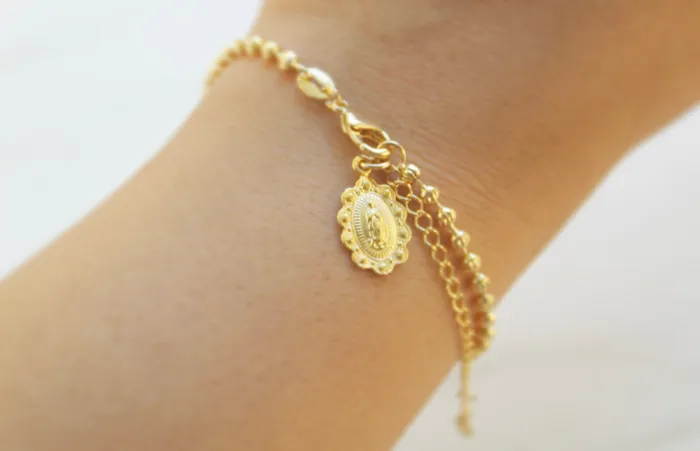 Our Lady of Guadalupe Scalloped Bracelet TheLittleCatholic Bracelets