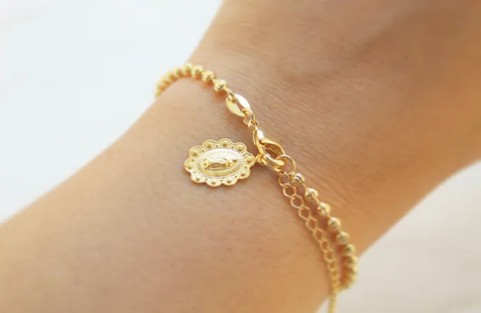 Our Lady of Guadalupe Scalloped Bracelet TheLittleCatholic Bracelets