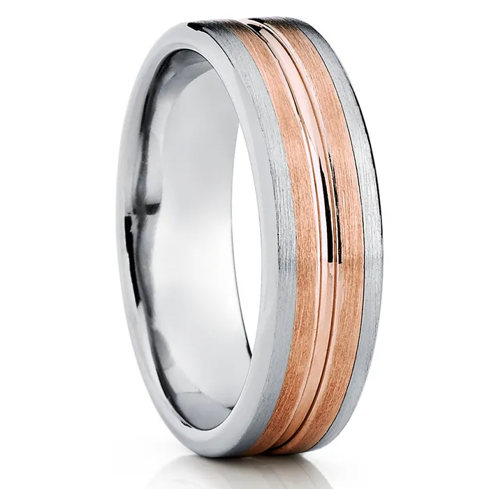 Rings Clean Casting Jewelry Rose Gold Wedding Ring Titanium Wedding Band 14k Rose Gold Ring Engagement Ring