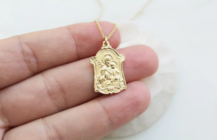 St Joseph necklace 14K Gold TheLittleCatholic Necklaces