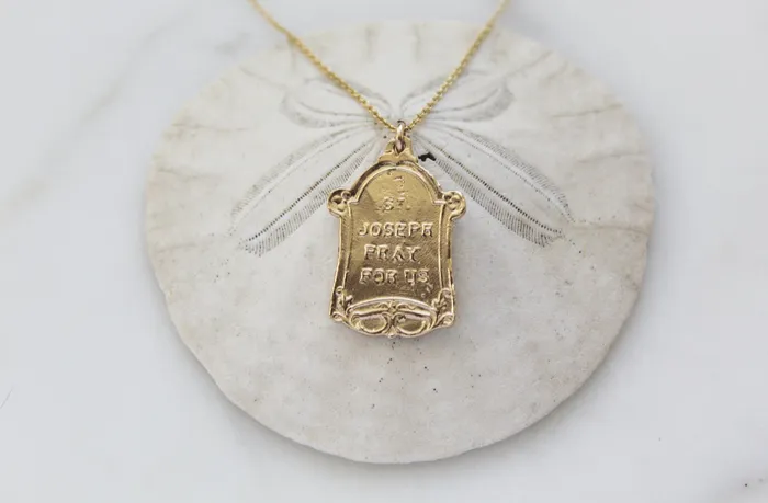 St Joseph necklace 14K Gold TheLittleCatholic Necklaces