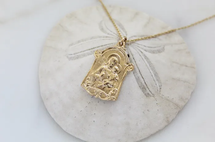 St Joseph necklace 14K Gold TheLittleCatholic Necklaces