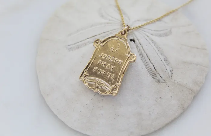 St Joseph necklace 14K Gold TheLittleCatholic Necklaces