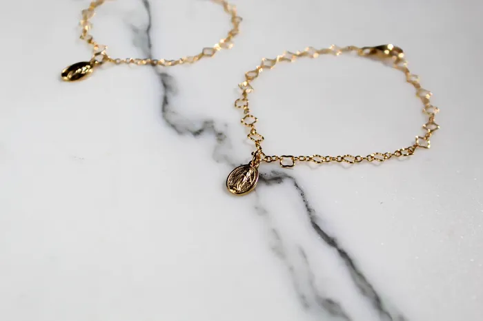 The Little Catholic Miraculous Medal Floral Bracelet Bracelets