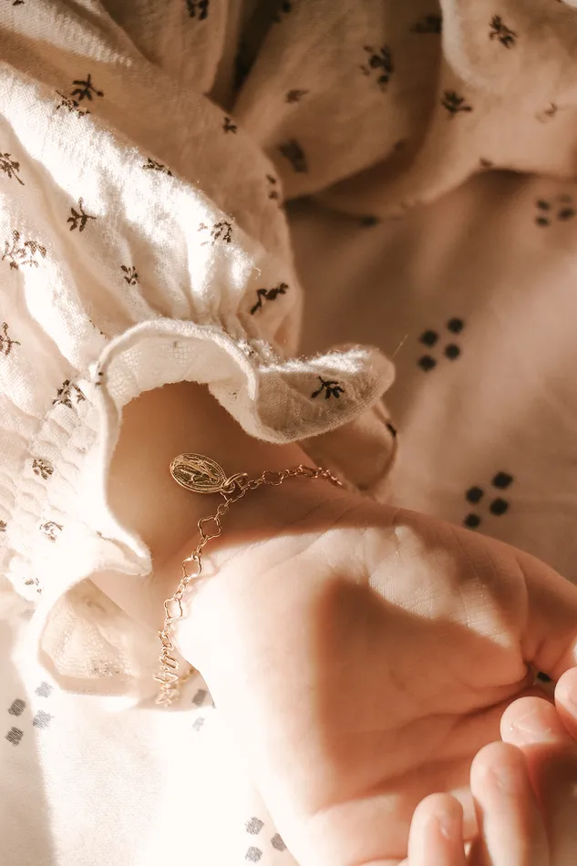 The Little Catholic Miraculous Medal Floral Bracelet Bracelets