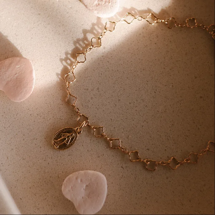 The Little Catholic Miraculous Medal Floral Bracelet Bracelets