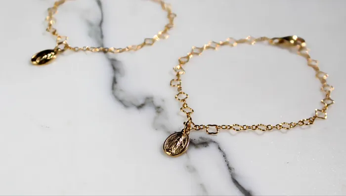 The Little Catholic Miraculous Medal Floral Bracelet Bracelets